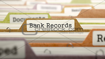 File Folder Labeled as Bank Records.