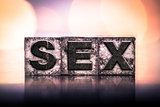 Sex Concept Vintage Letterpress Type