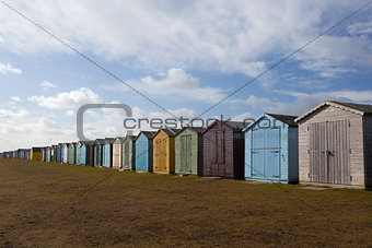 Beach Huts at Dovercourt, Essex, England
