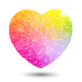 Abstract geometric colorful heart shaped valentine