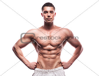 portrait of athlete bodybuilder man
