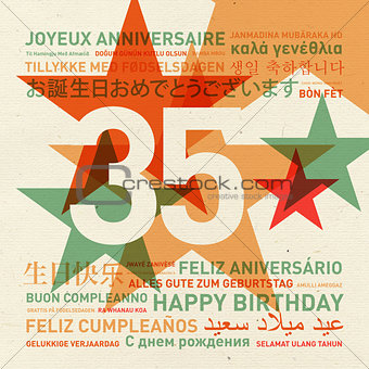 35th anniversary happy birthday card from the world
