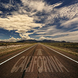 Conceptual Image of Road With the Word California