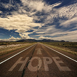 Conceptual Image of Road With the Word Hope