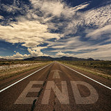 Conceptual Image of Road With the Word End