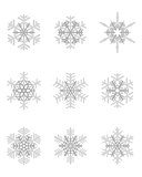 different gray snowflakes