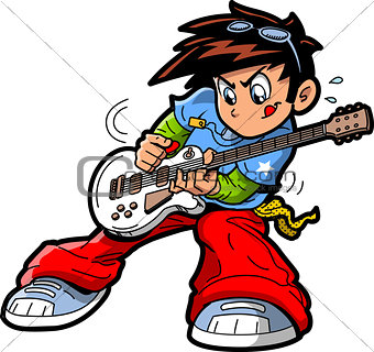 Anime Manga Guitar Player