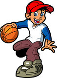 Boy Dribbling Basketball