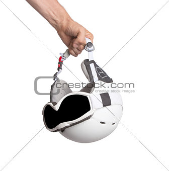 Snowboarding helmet isolated