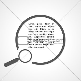 magnifying glass symbol and circle