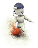 3D American football player touchdown