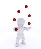 man juggling with red balls