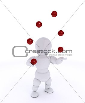 man juggling with red balls