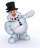 Snowman Character hugging a globe