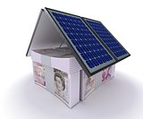 Solar panels and money house
