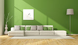 Contemporary green living room