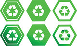 Recycling symbol as traffic sign