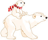 Polar Bear Mom and Baby 