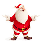 Santa claus throw up hands