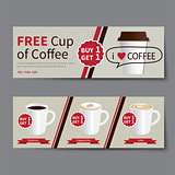 coffee coupon discount template flat design