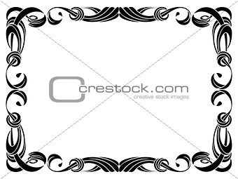 black ribbon frame isolated on white