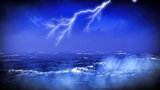Lightning over ocean