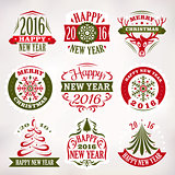 Christmas and New Year decoration elements and labels