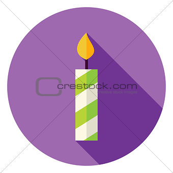 Flat Design Candle Circle Icon