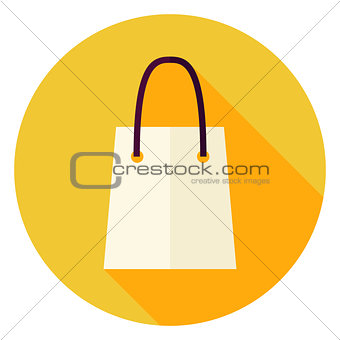 Flat Design Shopping Bag Circle Icon