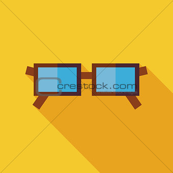Flat Eye Glasses Illustration with long Shadow
