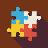 Flat Puzzle Illustration with long Shadow