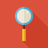 Flat Search Magnifying Glass Illustration with long Shadow