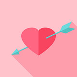 Pink heart with arrow