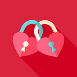 Two padlocks heart shaped