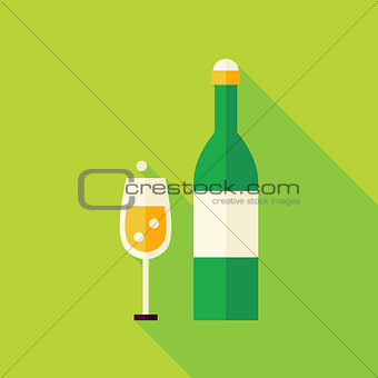 Vector Flat Design Champagne Celebration Icon