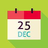 Vector Flat Design Christmas Calendar Icon