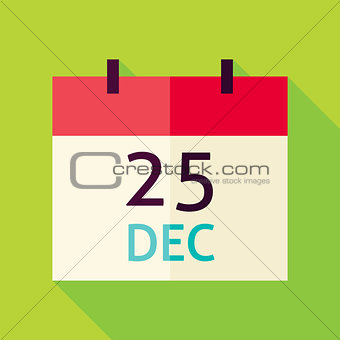 Vector Flat Design Christmas Calendar Icon