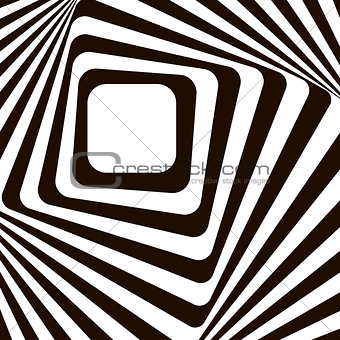 Abstract lines distortion effect. Black and white