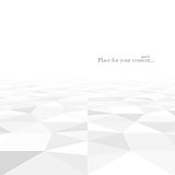 Abstract background with white geometric shapes.