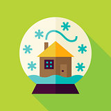 Vector Flat Snowglobe with House Icon