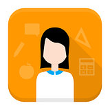 Woman app icon with long shadow