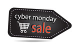 Cyber monday sales tag isolated over white background