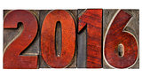 year 2016 in vintage wood type