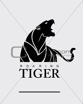 Tiger. Tiger with label.
