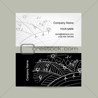 Abstract business card, field sketch