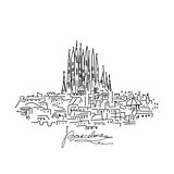 Barcelona cityscape, sketch for your design