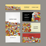 Business cards design, cityscape background