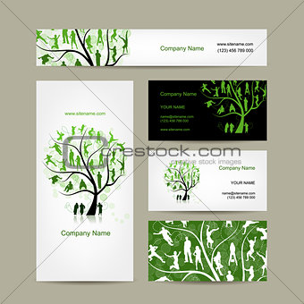 Business cards design, family tree