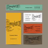 Business cards design, Venice city sketch