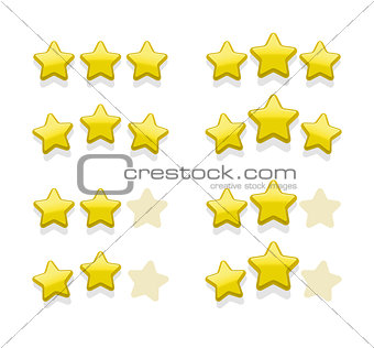 Vector sets of simple yellow stars 